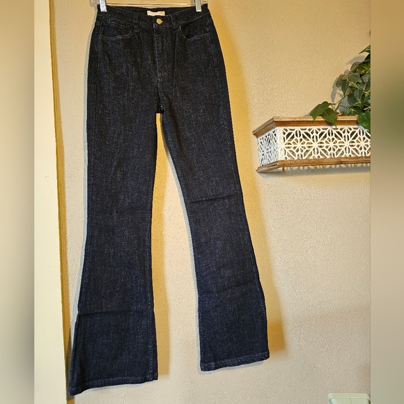 Adrienne Landau Quarts High Waist Boot Cut Jeans NWT Black Iris - Picture 3 of 7